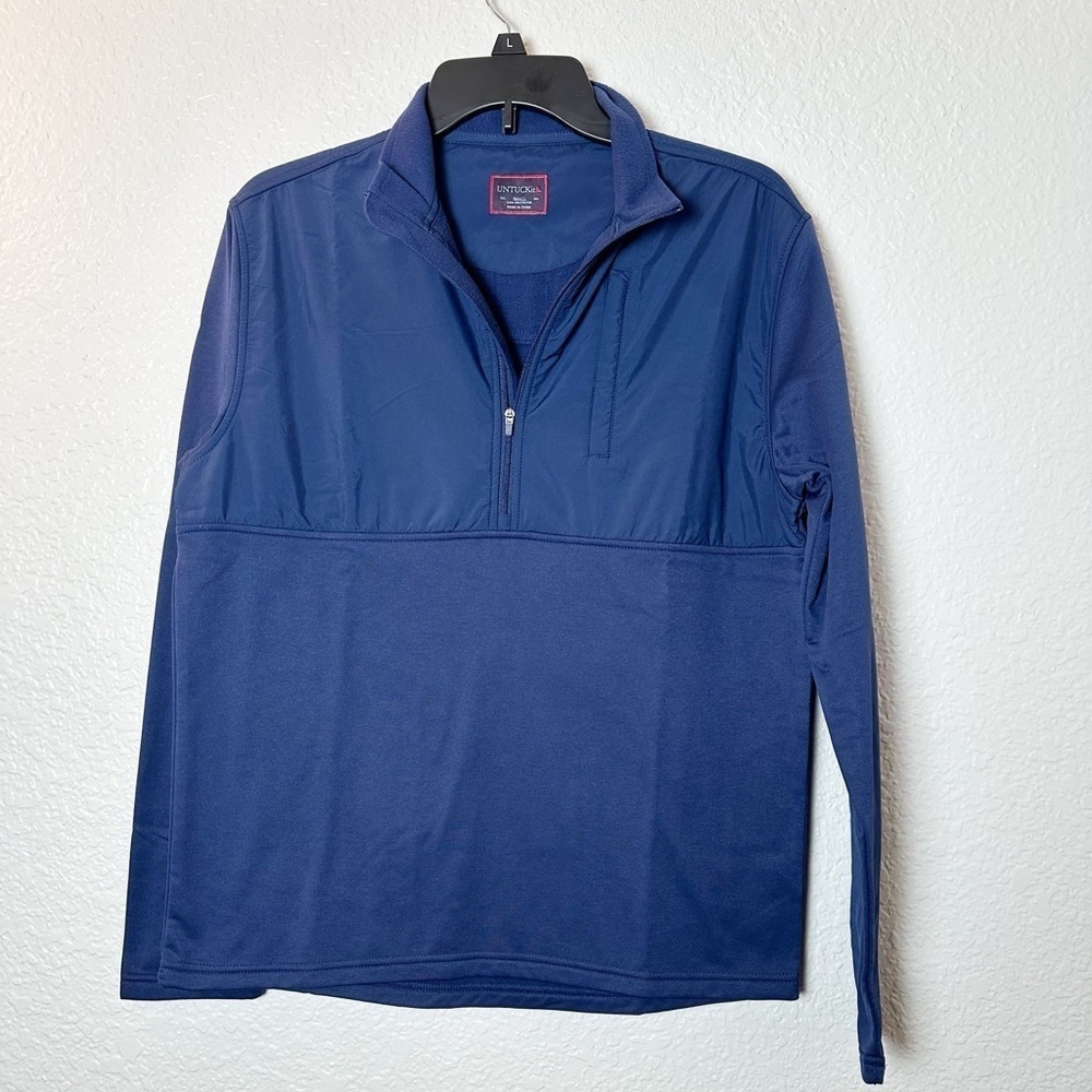 NWT UNTUCKit Ristow Jacket Woman Blue Long Sleeve Half Zip Lightweight